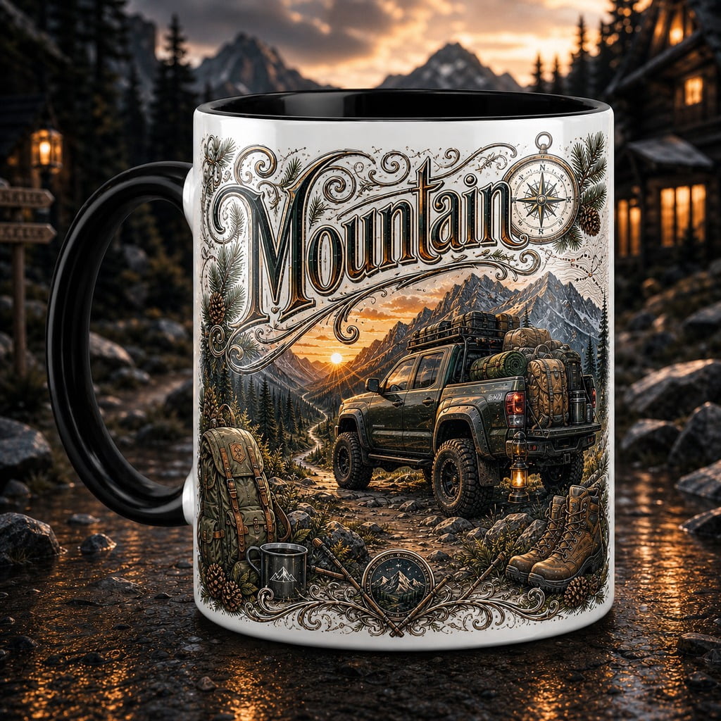 Adventure Coffee Mug Mountain Trail Sunrise Camp Design - Walmart.com