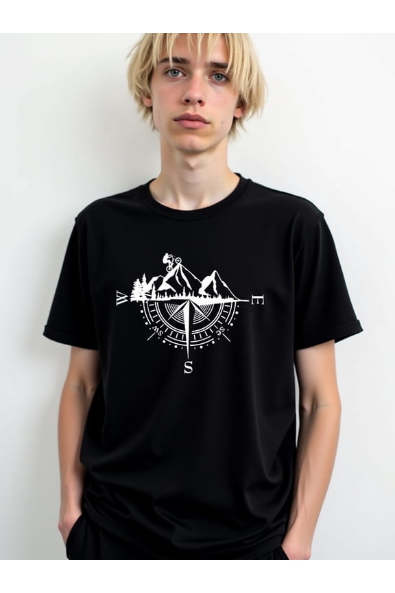 Adventure Compass T-Shirt Men's comfort colors tshirt black limited edition funny Wearable year-round Funny Unisex Shirt Graphic Tee tshirts