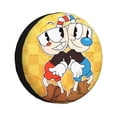thumbnail image 1 of Adventure Cuphead Mugman Spare Tire Cover Waterproof Dust-Proof Universal Wheel Tire Cover Protector Accessories 14" 15" 16" 17", 1 of 7