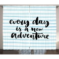 thumbnail image 1 of Ambesonne Adventure Curtains 2 Panel Set, Life Inspiration Art, 108" x 90", Pale Blue Black, 1 of 3