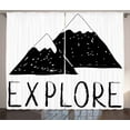 thumbnail image 1 of Ambesonne Adventure Curtains 2 Panel Set, Explore Wild Forest, 108" x 96", Black White, 1 of 3
