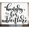 thumbnail image 1 of Ambesonne Adventure Curtains 2 Panel Set, Journey Words Art, 108" x 108", Black White, 1 of 3