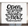 thumbnail image 1 of Ambesonne Adventure Curtains 2 Panel Set, 60s Inspired Design, 108" x 84", Black White, 1 of 3