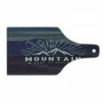 thumbnail image 1 of Adventure Cutting Board, Dare to Explore Words Mountain Landscape Journey Adventure Themed Image, Decorative Tempered Glass Cutting and Serving Board, Wine Bottle Shape, Indigo, by Ambesonne, 1 of 1