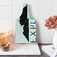 thumbnail image 1 of Adventure Cutting Board, Explore Lettering Wild Forest Hand Drawn Simple Mountains Nature Theme, Decorative Tempered Glass Cutting and Serving Board, Wine Bottle Shape, Black White, by Ambesonne, 1 of 1
