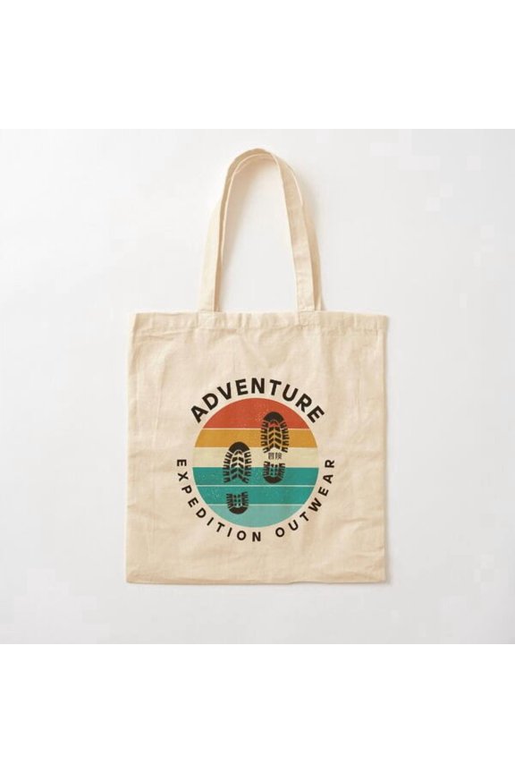 Adventure Expedition Outwear Canvas Tote Bags, Reusable Shopping Bag