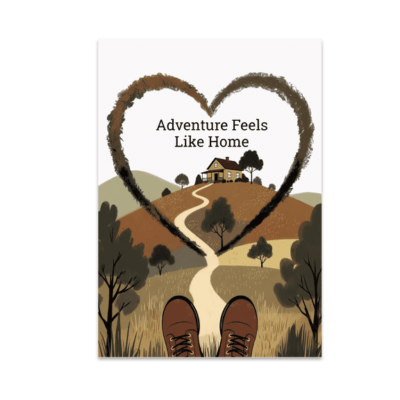 Adventure Feels Like Home - Wanderlust Decor for Couples - 13x19 Poster Print