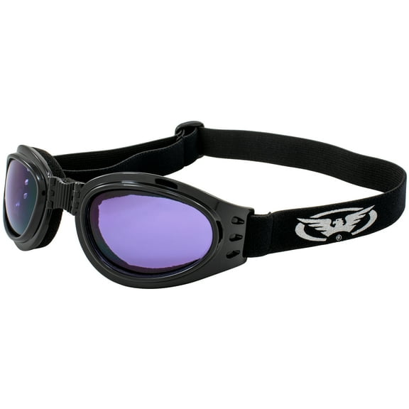 Global Vision Adventure Foldable Goggles Black Frame Purple Tint Lenses