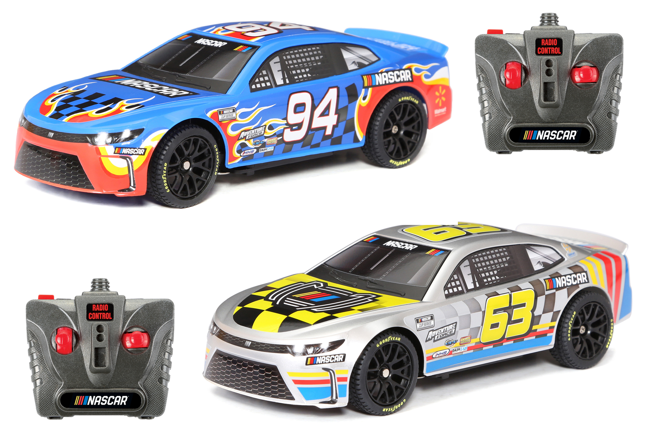 Adventure Force (124) NASCAR Battery Radio Control Sports Car Race Set, 2423TP Silver/Multicolor
