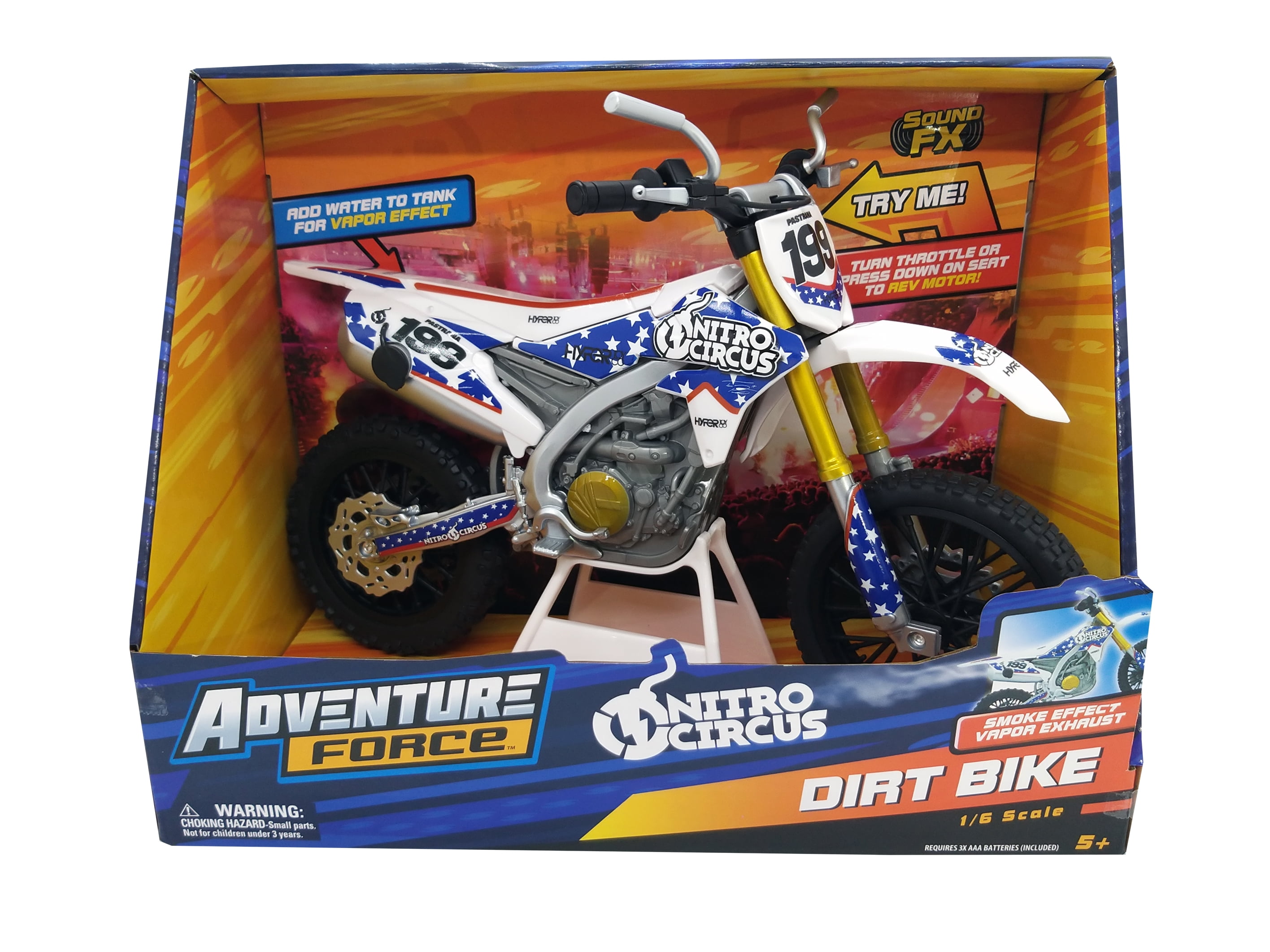 Adventure Force 16 Scale Motorcycle Play Vehicle for Kids with Authentic Nitro Circus Travis Pastrana Graphics