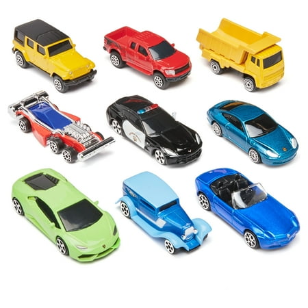Adventure Force 1:64 Scale Diecast Vehicle 9 Pack Play Vehicle Cars and Trucks Assortment Set (Styles May Vary)