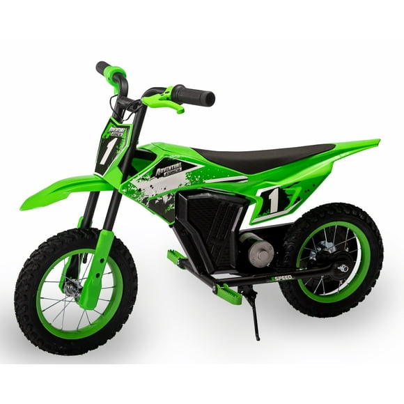 Adventure Force 12V Electric Dirt Bike, Kids Battery Powered Ride on, Ages 5 Years and up, Green