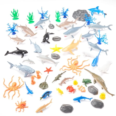 Adventure Force 55-Piece Jumbo Bucket Play Set, Ocean Animals
