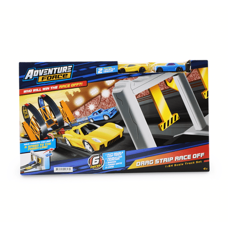 Adventure Force Drag Strip Race off, 6 Piece Vehicle Playset, Children Ages 4+