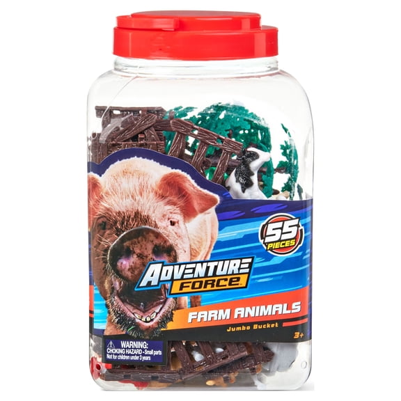 Adventure Force Farm Animals Jumbo Bucket, 55 Pieces