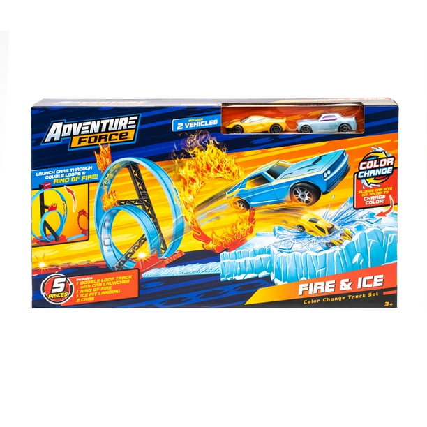 Adventure Force Fire and Ice, Color Change Track Set, Includes 2 Cars