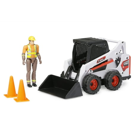 Adventure Force Freewheeling Bobcat White Loader Construction Vehicle Play Set, (5 Pieces) Child 3-6