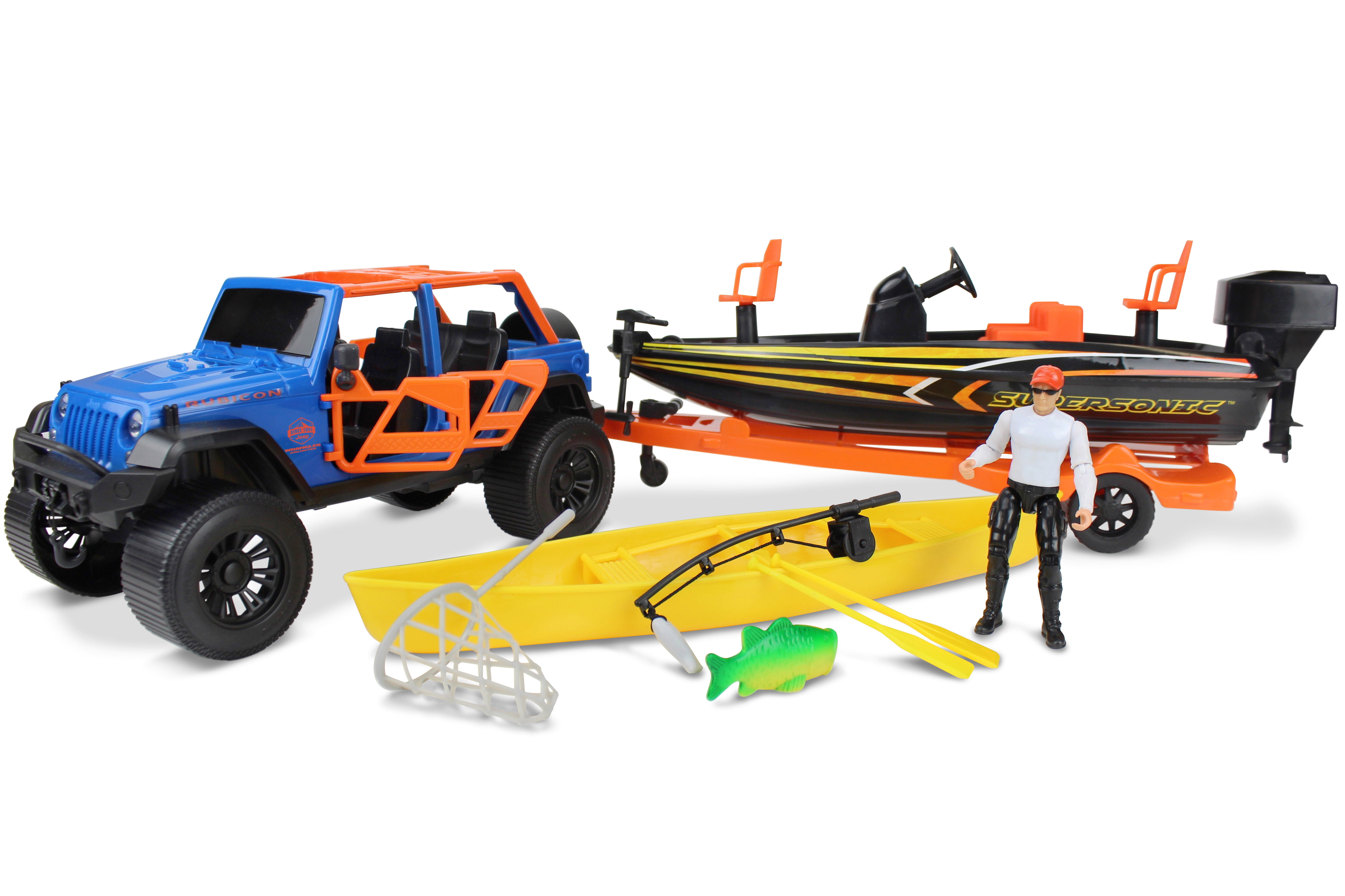 Adventure Force Jeep With Bass Boat Set 