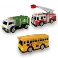 thumbnail image 1 of Adventure Force Light & Sound Mini City Service Vehicles, 3 Pack, School Bus, Fire Truck and Recycling Truck, 1 of 8