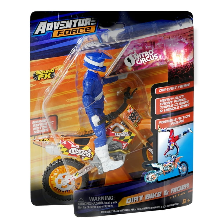 Adventure Force Nitro Circus Dirt Bike with Rider Toy, 1.12 Replica, Nitro  Orange 