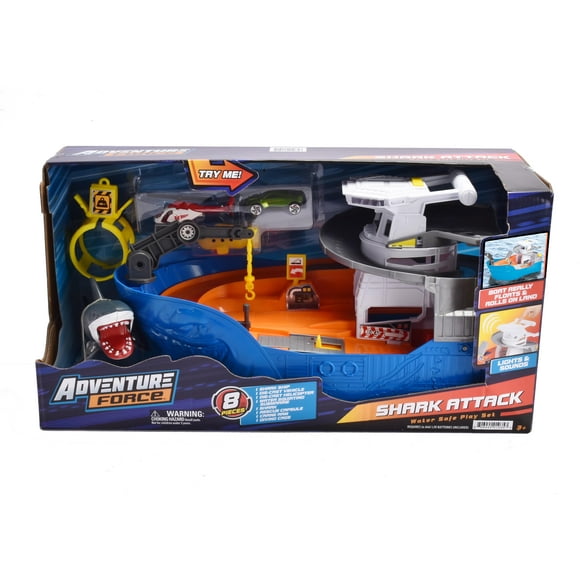 Adventure Force Shark Attack Die-Cast Vehicle Playset, Multi-Color, Lights & Sounds, Ages 3+