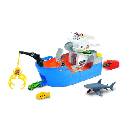 Adventure Force Shark Attack Water Safe, Toy Boat, Die-Cast Vehicle Playset, Ages 3+