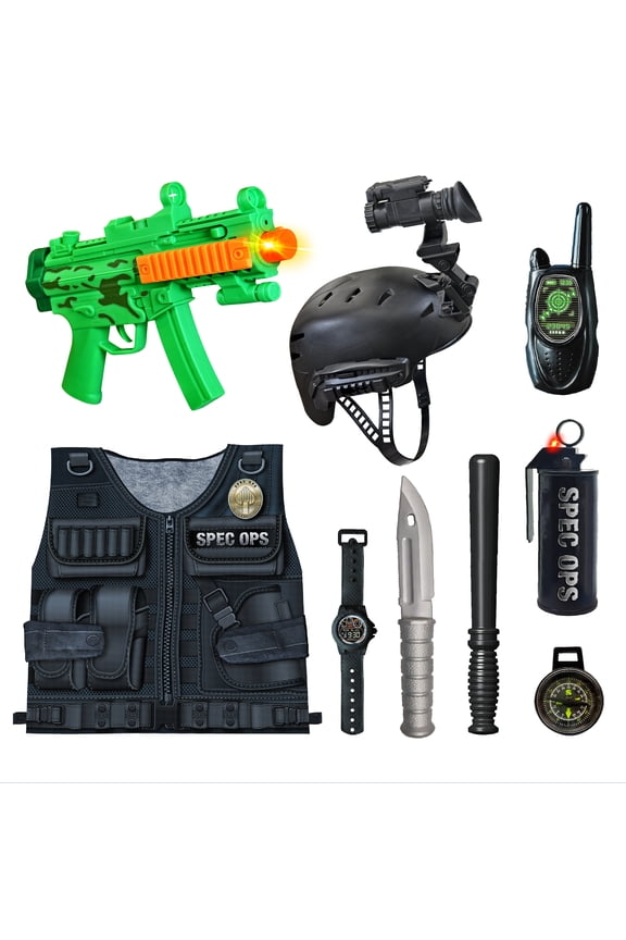 Special Ops Mission Roleplay Set, Gun with Sounds and Lights, 11 Pieces, 5+, For Indoor & Outdoor Play