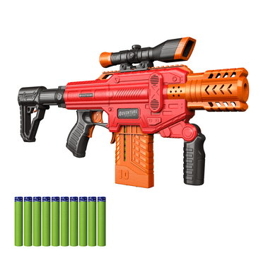Adventure Force Spectrum, Motorized Clip-Fed Semi-Auto Blaster with 10 Round Universal Ammo Clip and 10 Waffle Tip Darts Compatible with Most Standard Full-Length NERF Elite and XShot Darts