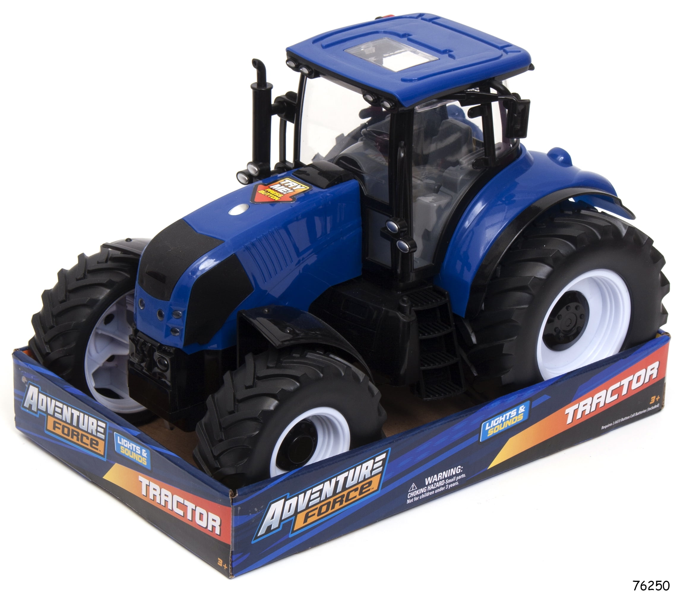 Adventure Force Blue Farm Tractor Play Vehicle with Lights & Sounds