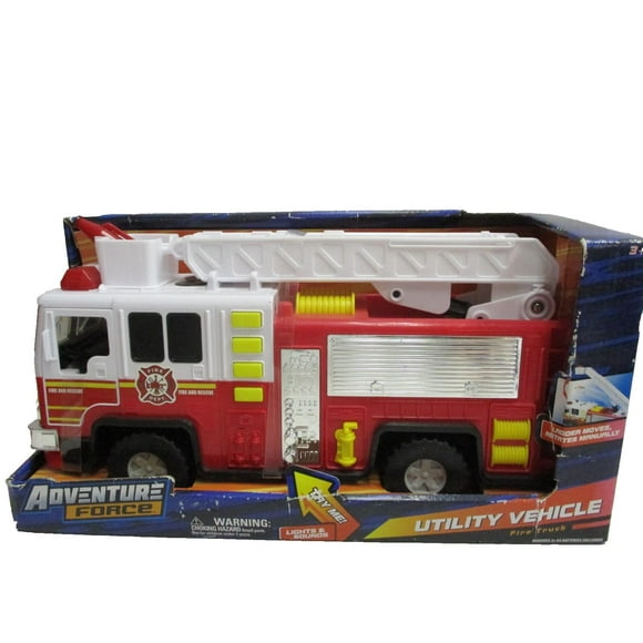 Adventure Force Utility Vehicle Light & Sound Fire Truck with Extendable Ladder