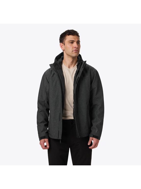 Adventure Heated Jacket for Men, Powersheer XL Multi-Zone Heat, Waterproof Taped Seams, Heather Grey