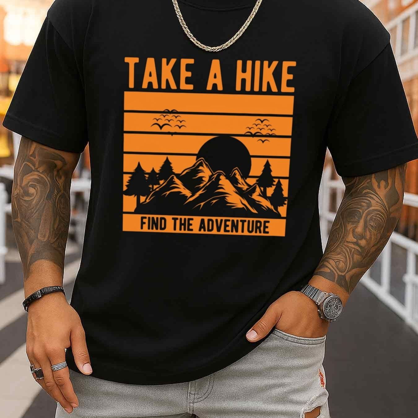 Adventure Hiking Thirt Mens Thirts Black Elegant Graphic New Spring and ...