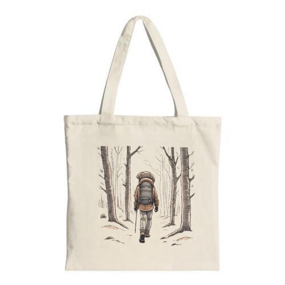 Adventure-Inspired Canvas Tote Bag with Winter Forest Design - Perfect for Shopping Travel and Parties - Reusable & Multifunctional
