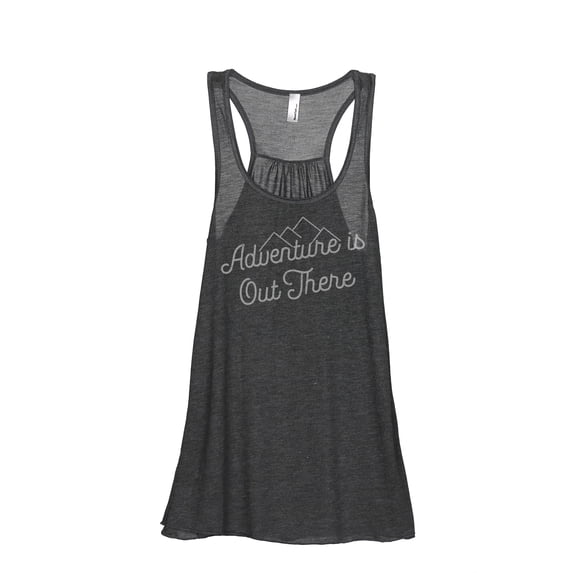Adventure Is Out There Women's Fashion Sleeveless Flowy Racerback Tank Top Charcoal Grey Small
