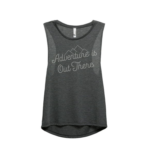 Adventure Is Out There Women's Fashion Sleeveless Muscle Tank Top Tee Charcoal Grey Small