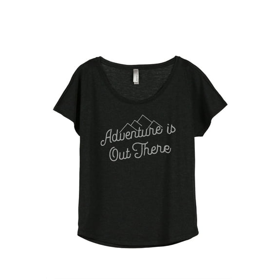 Adventure Is Out There Women's Fashion Slouchy Dolman T-Shirt Tee Heather Black 3X-Large