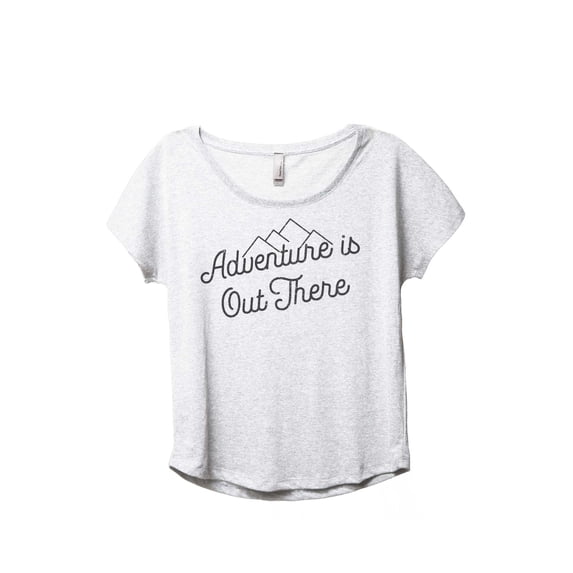 Adventure Is Out There Women's Fashion Slouchy Dolman T-Shirt Tee Heather White Medium