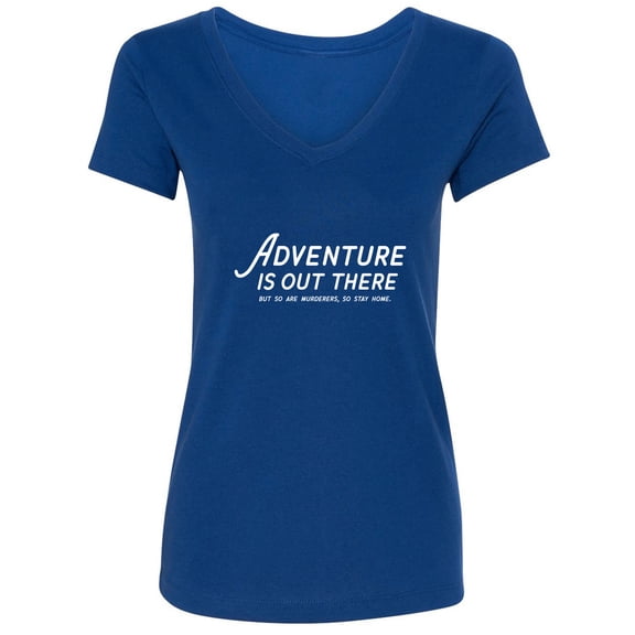 Adventure Is Out There Womens V-Neck Tee