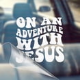 thumbnail image 1 of On an Adventure with Jesus - Christian Car Vinyl Decal Bumper Sticker for Car, Wall, Window, Vehicle, Weather Resistant, Tiktok, Viral, Wavy, Retro, Groovy, Hippy Font, 1 of 7