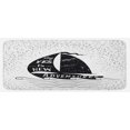 thumbnail image 1 of Adventure Kitchen Mat, Being Open to the New Adventures Words on a Small Boat Marine Journey Theme, Plush Decorative Kitchen Mat with Non Slip Backing, 47" X 19", Black White, by Ambesonne, 1 of 1