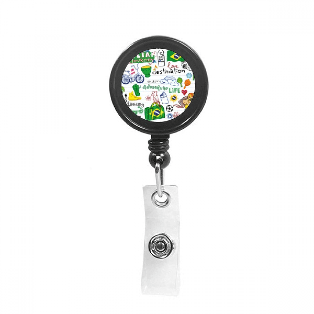 Adventure Life Brazil Journey Brazil Retractable Keychain Badge Holder ID Badge