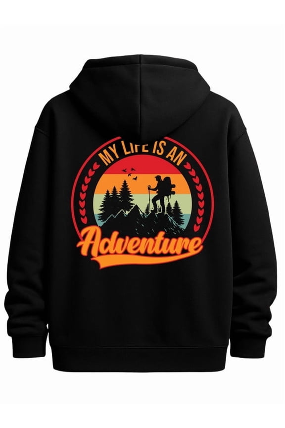 Adventure Life hoodies men's polyester black Regular Fit, Everyday Comfort,Comfortable Casualwear,Urban Style autumn clothes hoodies elegant Unique Design Unisex hoodie