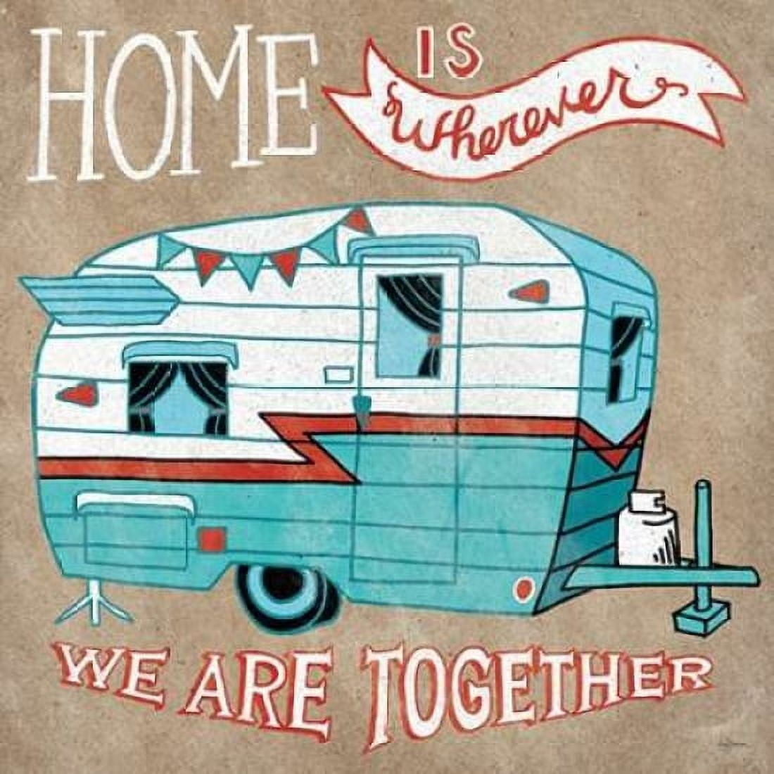 Adventure Love Camper Taupe Canvas Art - Mary Urban (24 x 24)