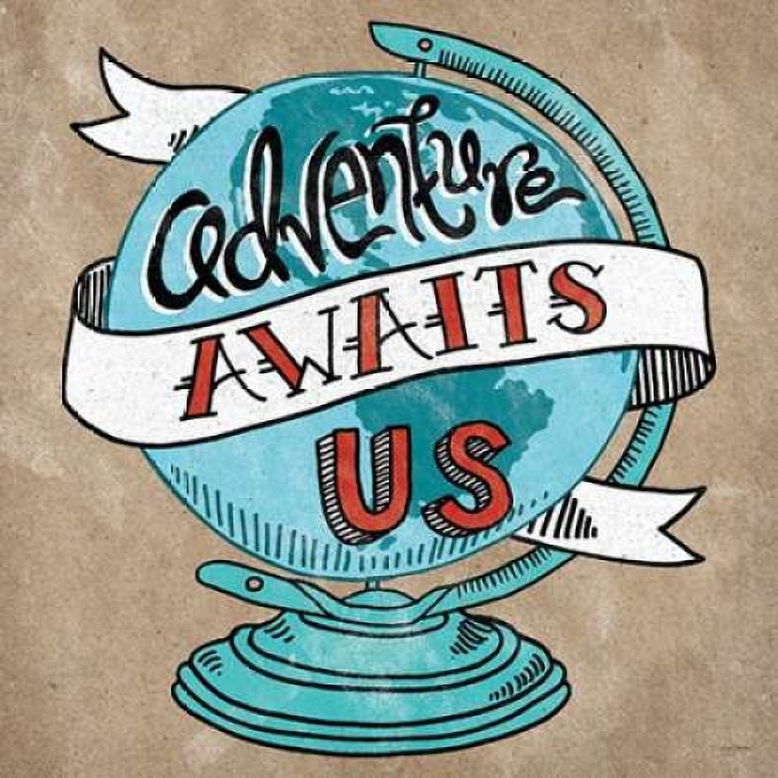 Adventure Love Globe Taupe Canvas Art - Mary Urban (24 x 24)