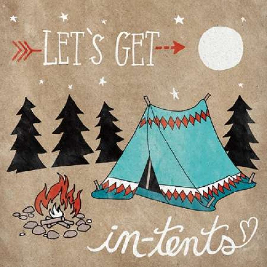 Adventure Love Tent Taupe Canvas Art - Mary Urban (24 x 24)