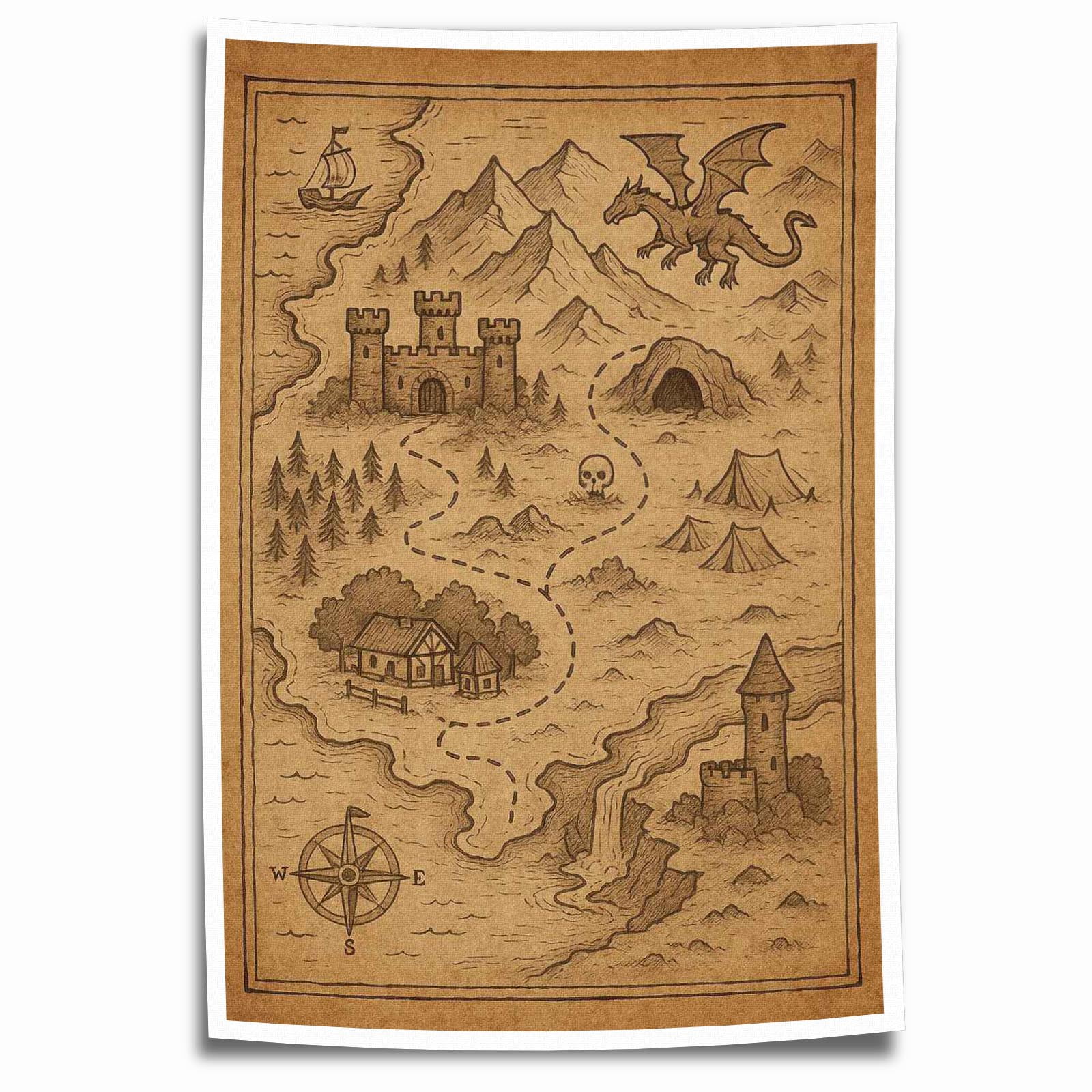 Adventure Map Canvas Prints Wall - Adventure Map Canvas Prints Wall Art D Cor Fantasy Posters Picture For Living Room Bedroom Aesthetic Wall Decoration 12x18 Inches Unframed 9c3fcbb4 Ef09 4009 8c77 81da2c602cc1.ff49a25a5d600430b0264fb499186db9 