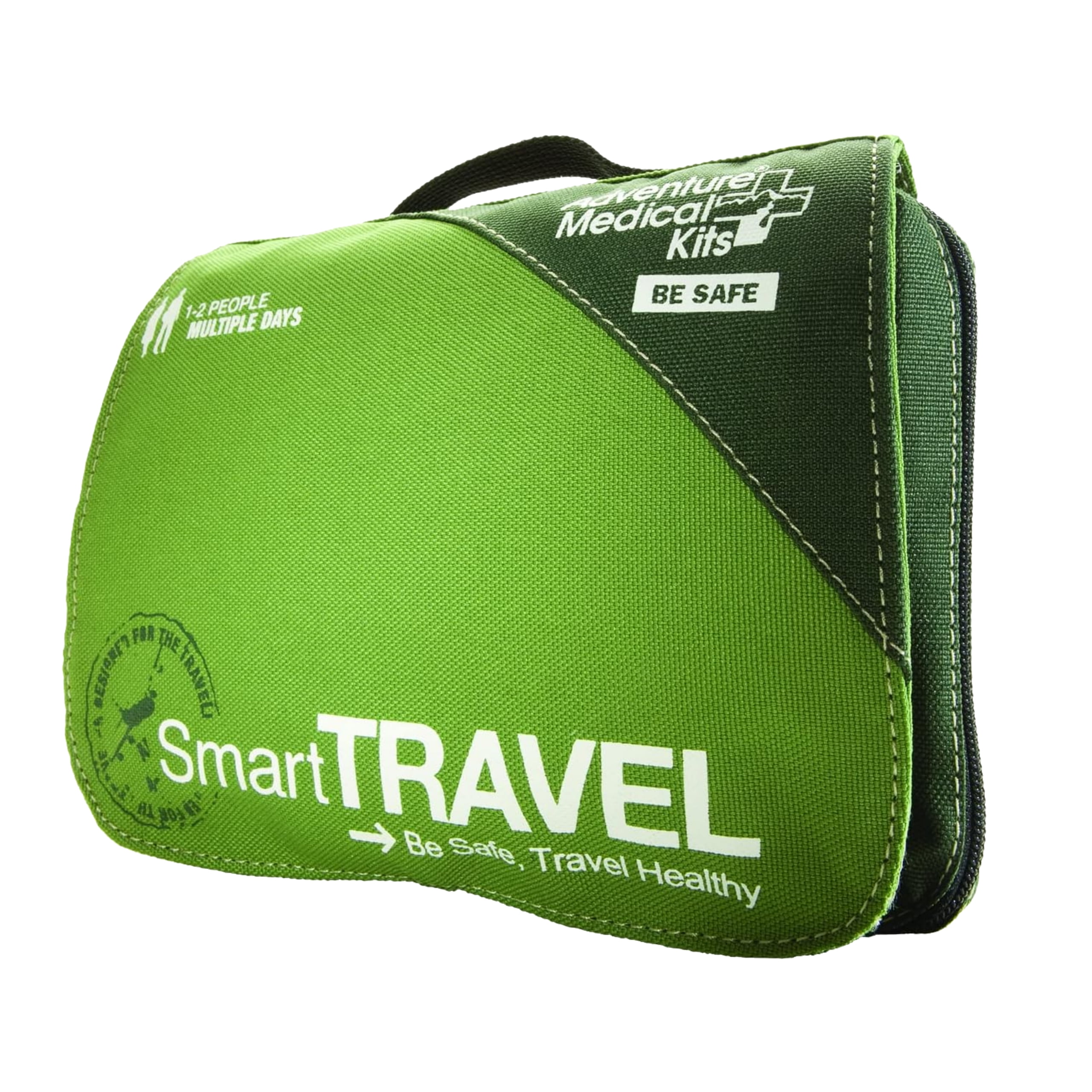 Green Compact Travel Medical Kit with Zipper Closure