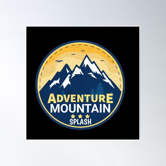 Adventure Mountain Poster Wall Art, Modern Wall Decor, 24x24 UNFRAMED