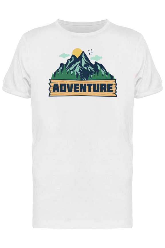 Adventure Mountains Logo T-Shirt Men -Image by Shutterstock, Male 3X-Large