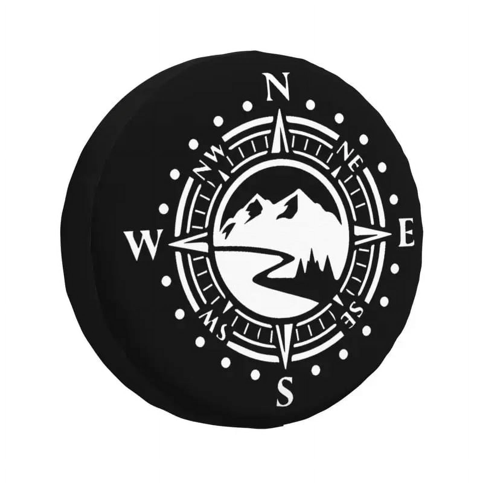 Adventure Nautical Map Compass Rose Spare Wheel Tire Cover for